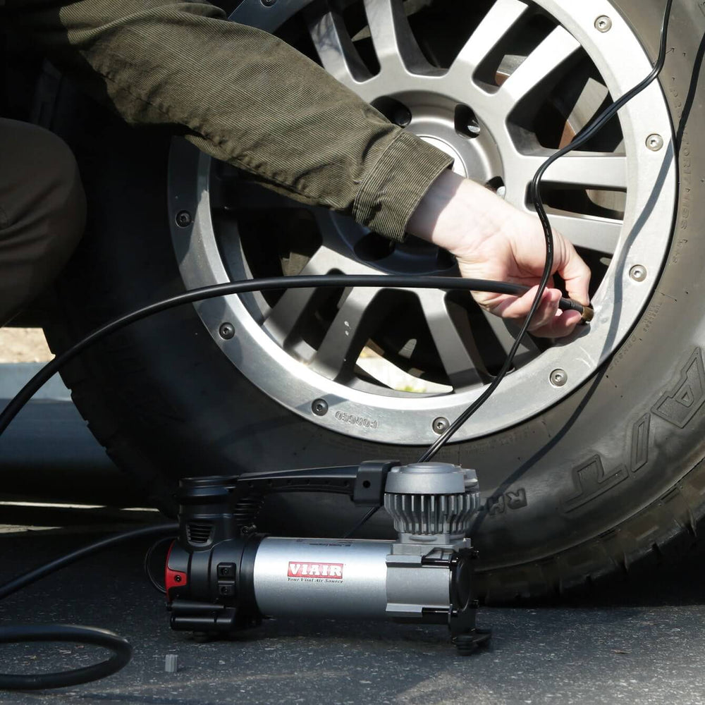Tire inflating with compressor Viair